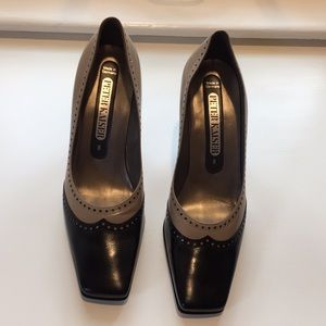 New in box - Taupe/black high heels